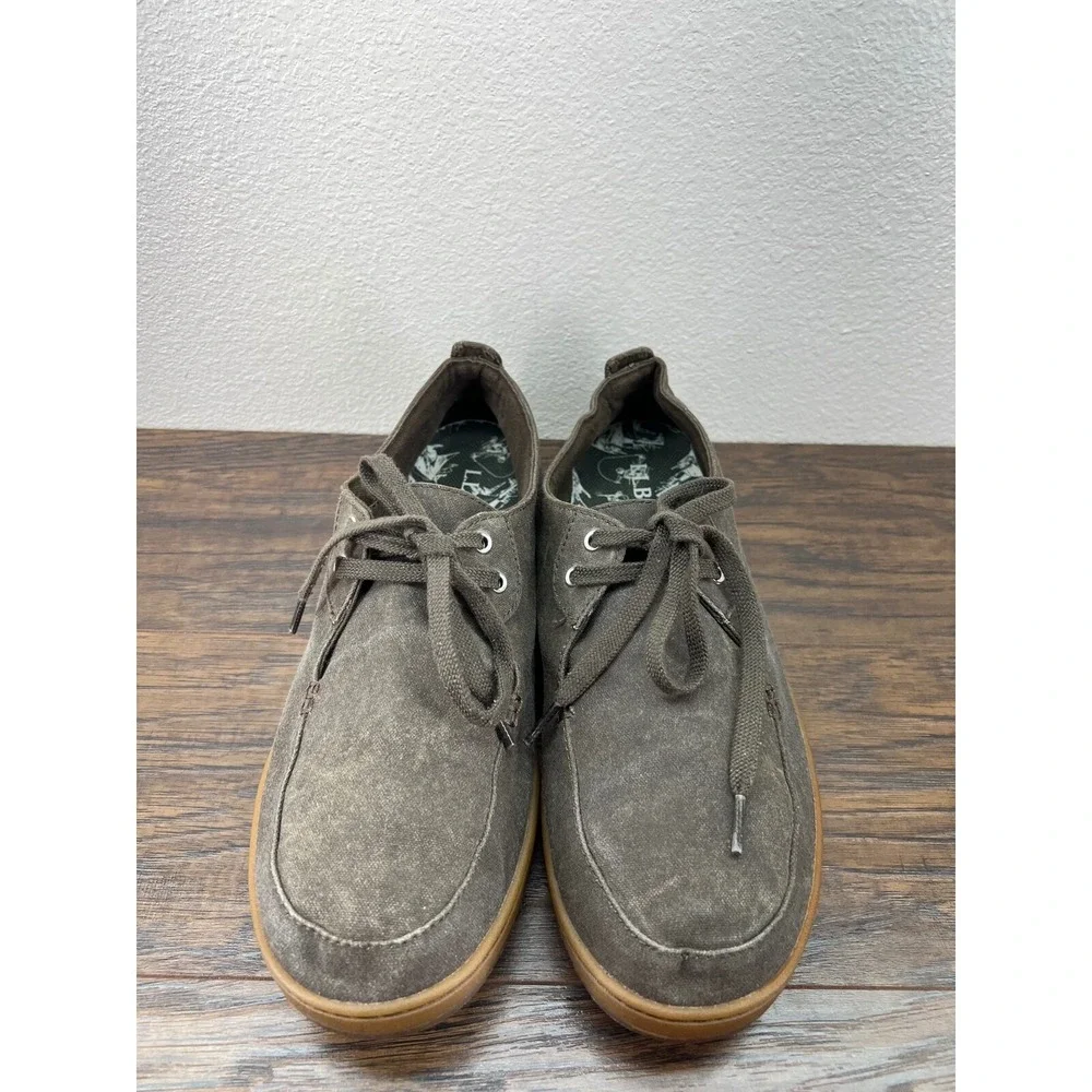 L.L. Bean Mens 12‎ Campside 2 Eye Canvas Brown Boat Shoes Lace Up